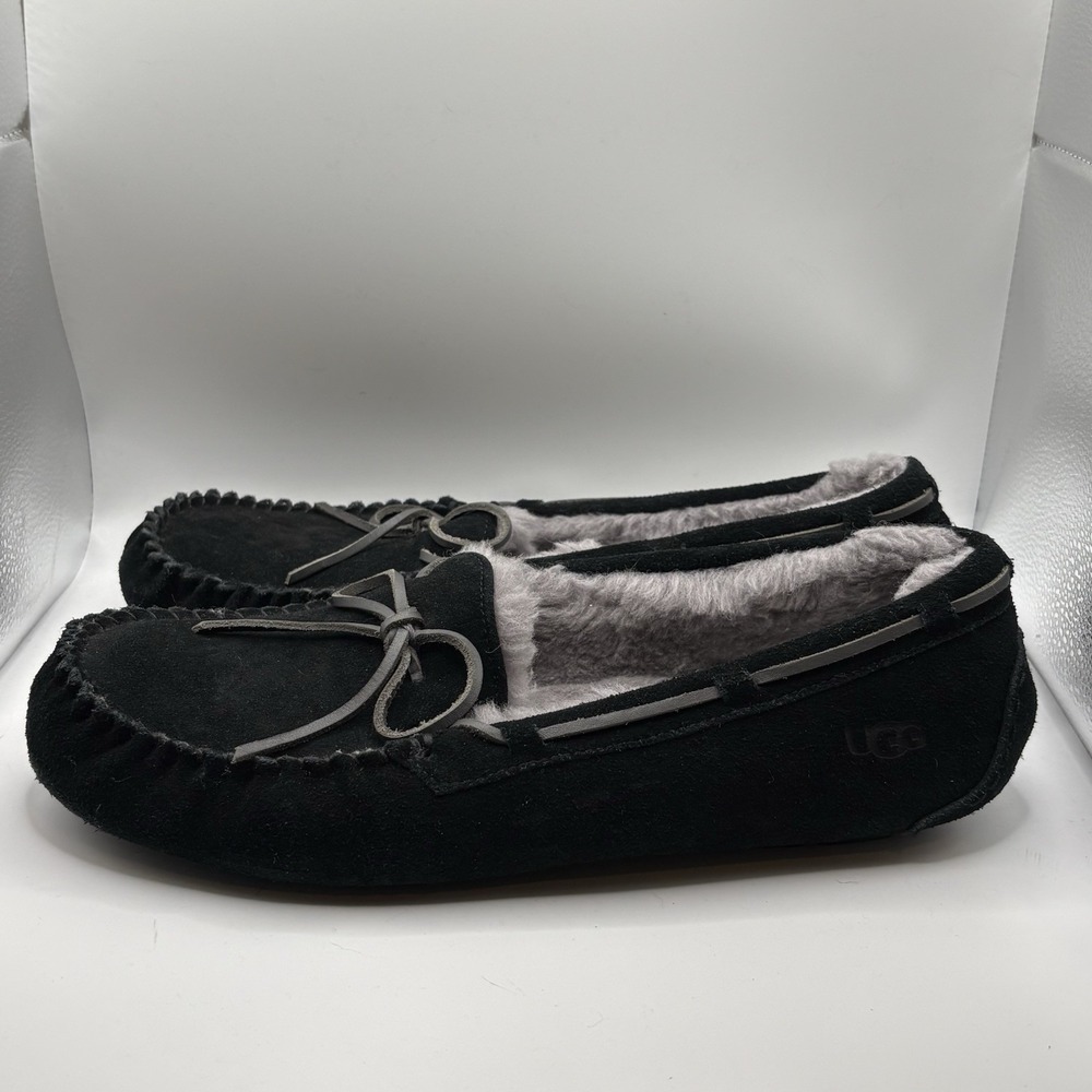 UGG Mens Olsen Slippers Sz 12 Suede Slip On Shoes Loafers Black 1003390